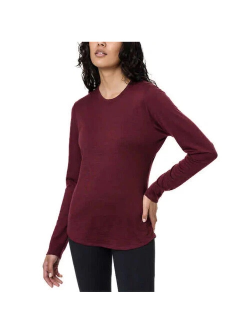 Seg’ments Merino Wool Long Sleeve Crew Neck Shirt Medium Maroon Purple Pink